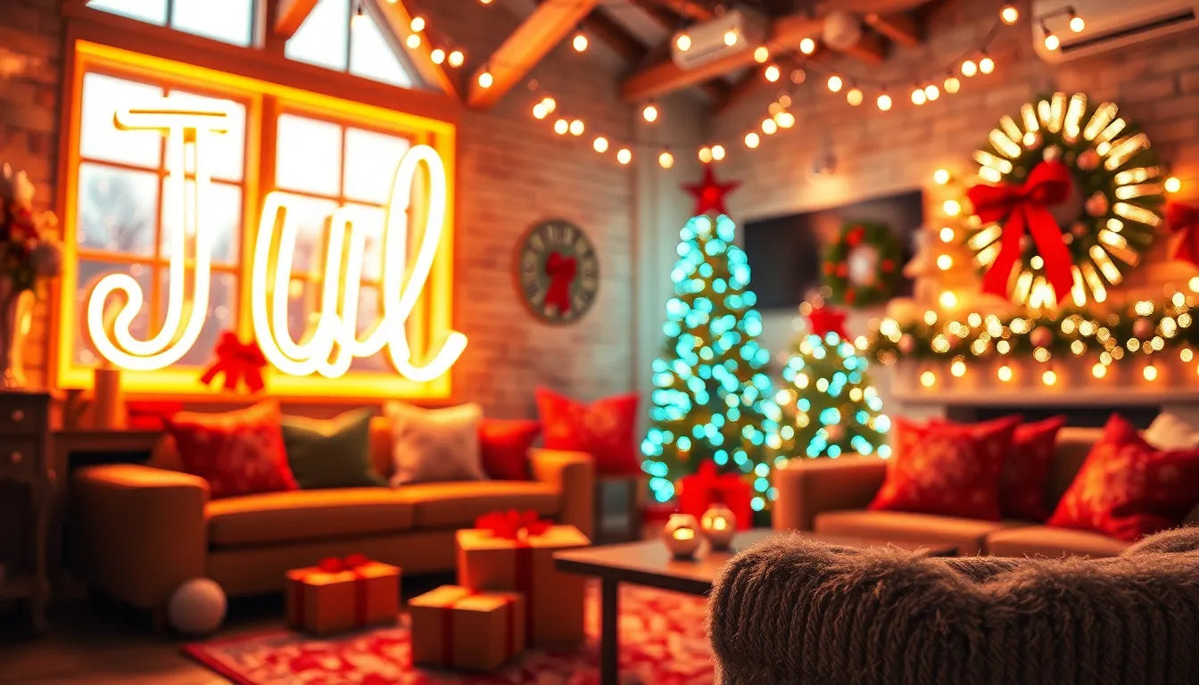 neonskilt jul: lys op i din juledekoration med stilfulde designs - Illustration