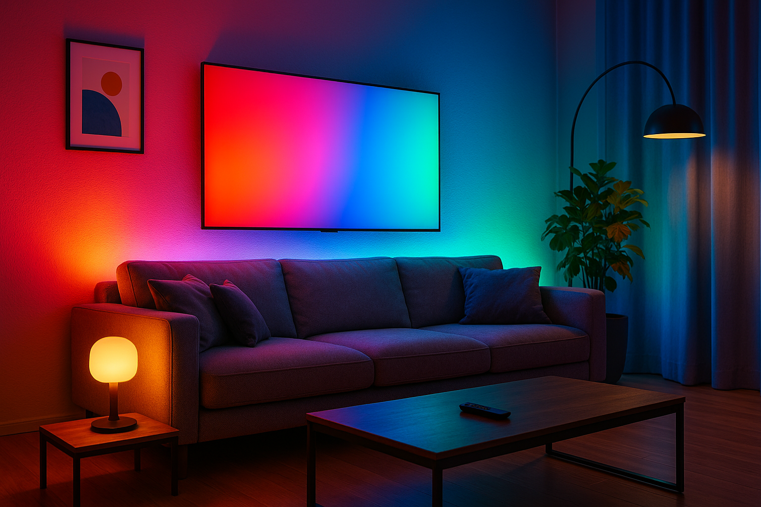 Oplev magien ved rgb belysning: skab stemning og stil i dit hjem - Illustration