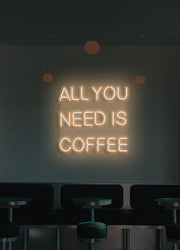 Pre made citat neonskilt til kaffe elskere