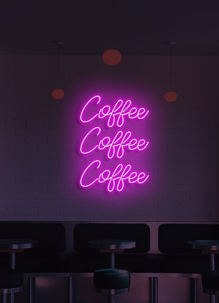 Coffee Coffee Coffee - LED Neon skilt