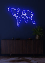 World map - LED Neon skilt