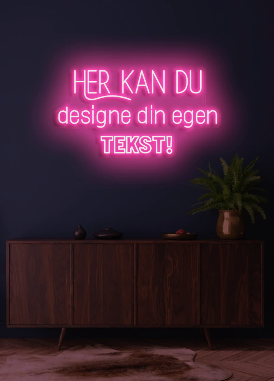 Speciallavet LED neon skilt med forskellige farveindstillinger.