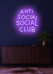 Anti social social club - LED Neon skilt