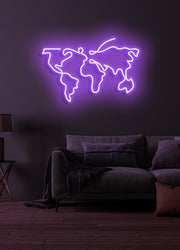 World map  - LED Neon skilt
