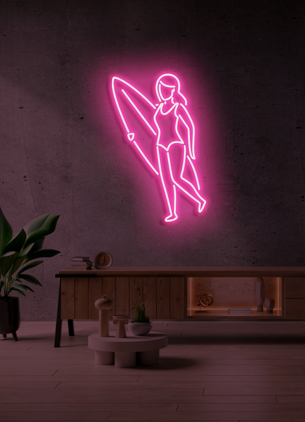 Surfer girl - LED Neon skilt