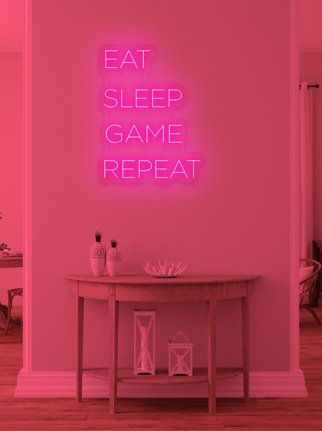 Eat sleep Game repeat - LED Neon skilt