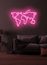 World map  - LED Neon skilt
