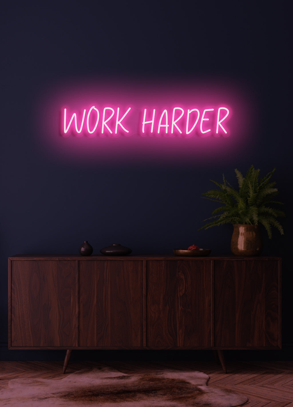 Work harder - LED Neon skilt