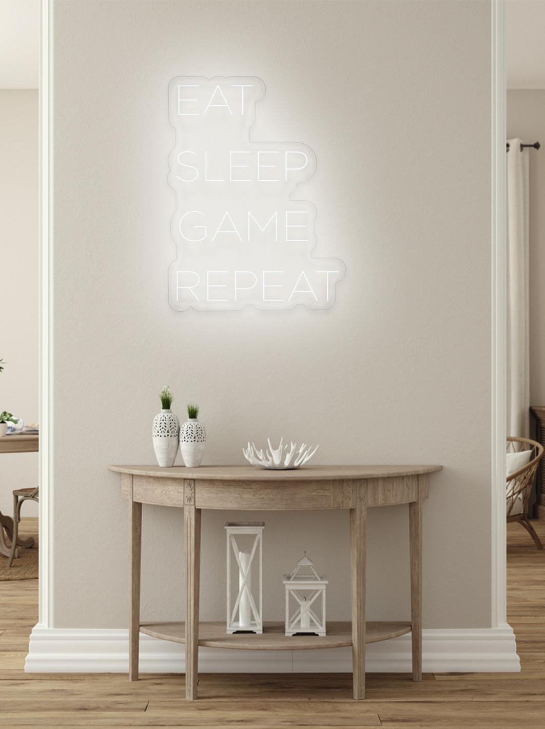 Eat sleep Game repeat - LED Neon skilt