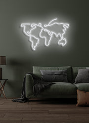 World map  - LED Neon skilt