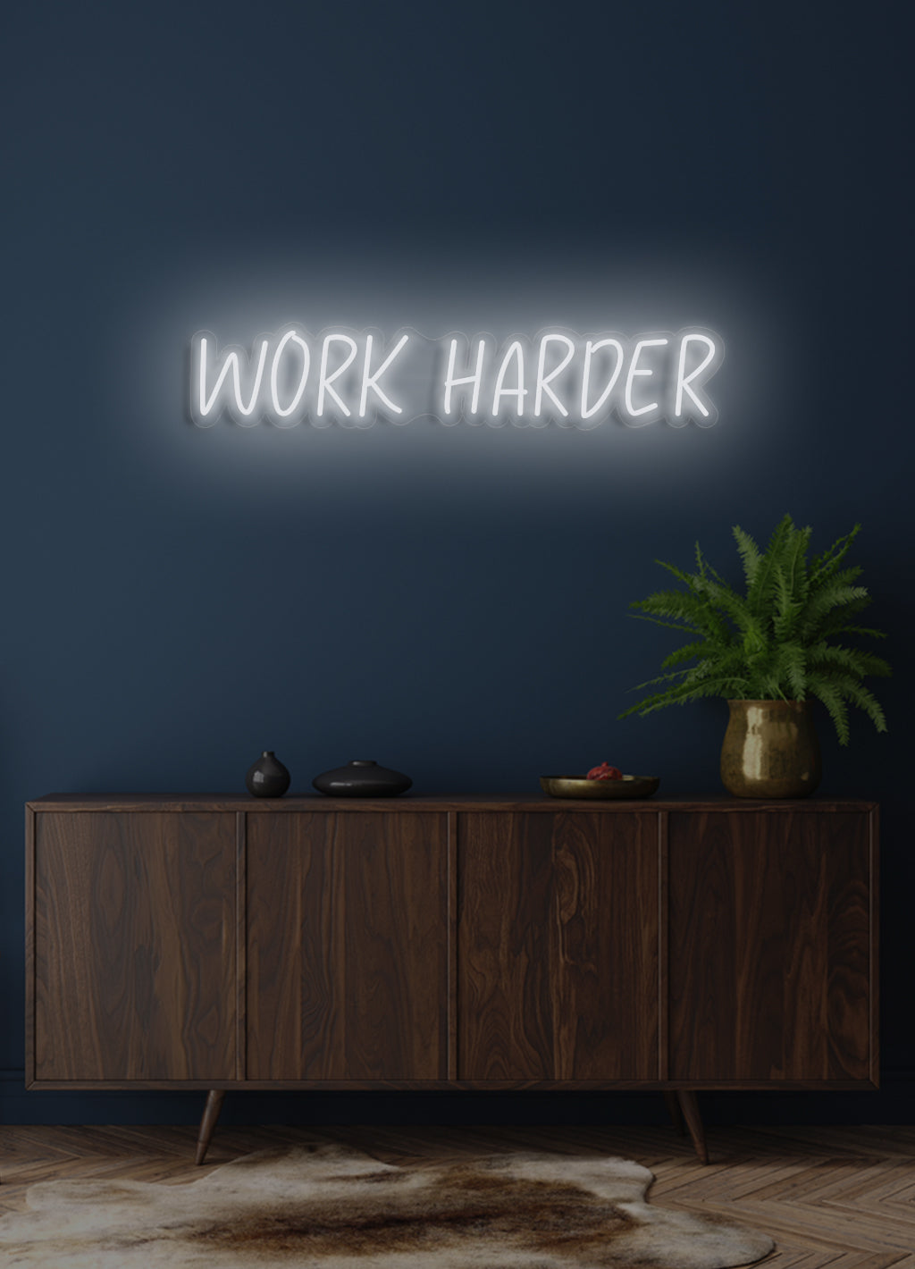 Work harder - LED Neon skilt