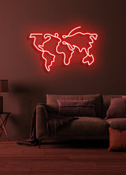World map  - LED Neon skilt