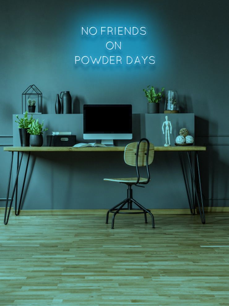No friends on powder days - LED Neon skilt
