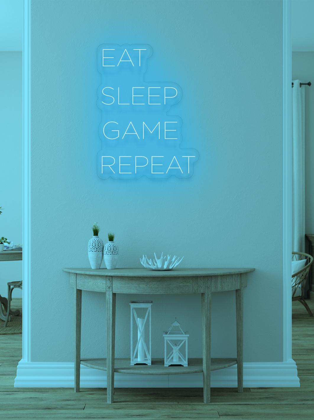 Eat sleep Game repeat - LED Neon skilt