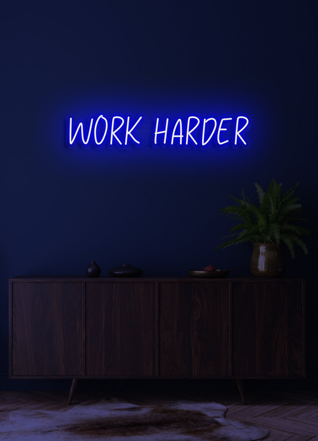 Work harder - LED Neon skilt