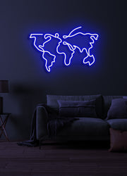 World map  - LED Neon skilt