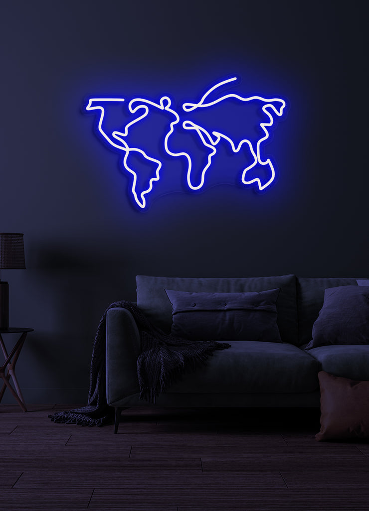 World map  - LED Neon skilt