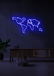 World map - LED Neon skilt