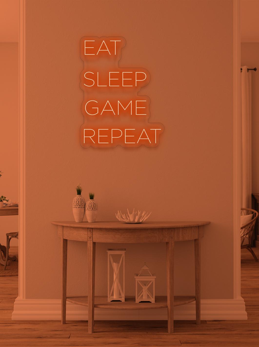 Eat sleep Game repeat - LED Neon skilt