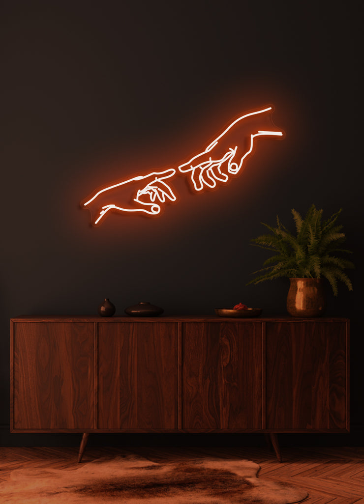 Touching hands - LED Neon skilt